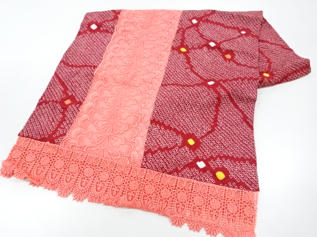 絞りレース花模様ショール